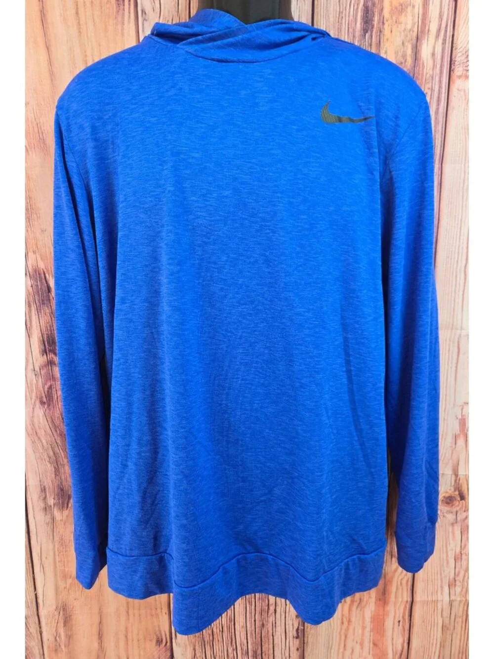 Nike Mens Blue Dri-Fit Long Sleeve Hoodie Pullover Large -Lightweight